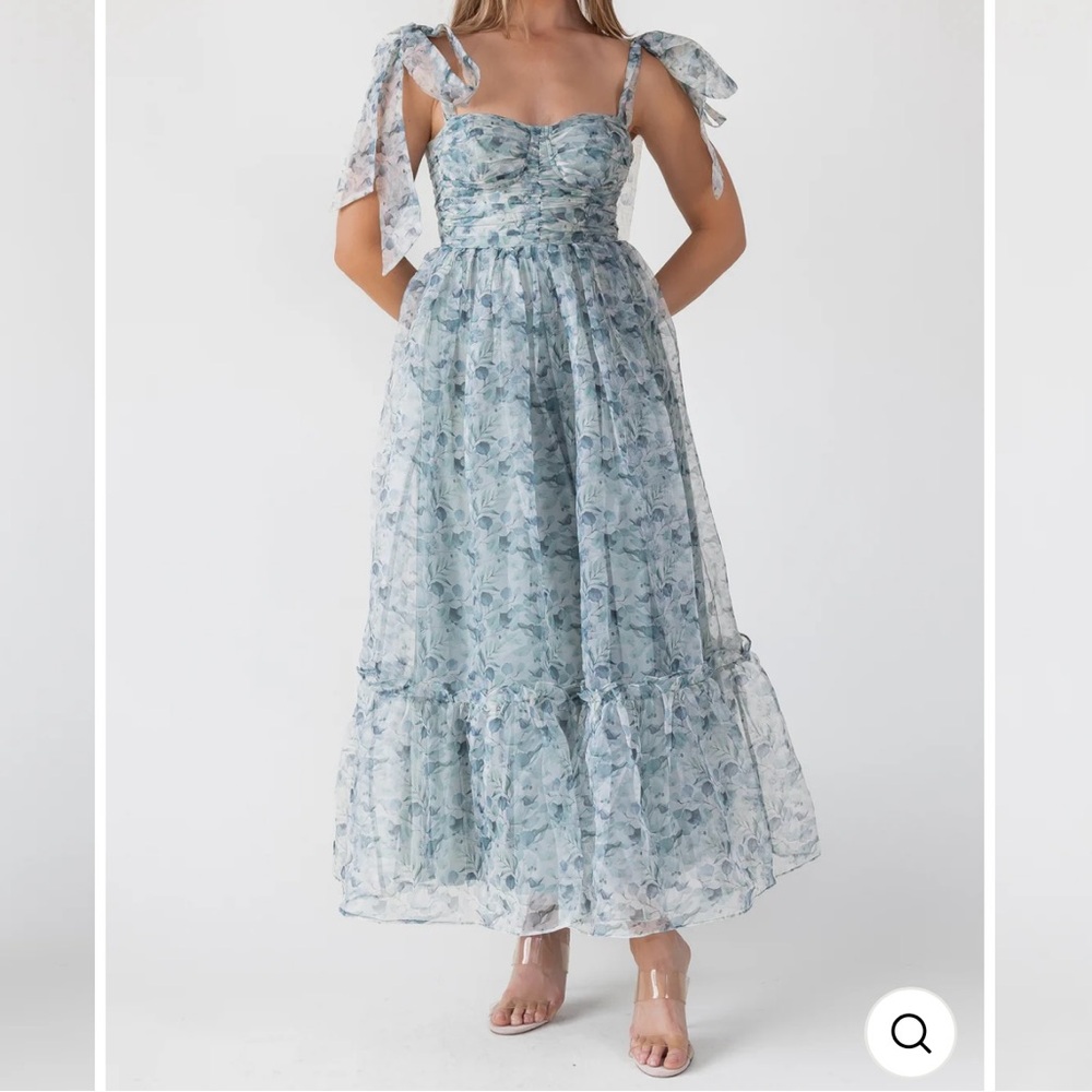 Floral Blue/Green Maxi Dress